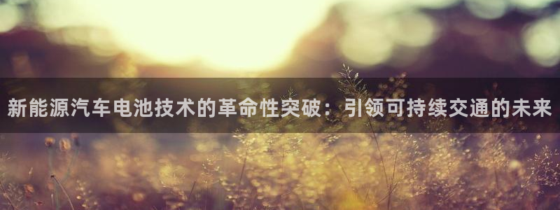 优发国际软件下载官网：新能源汽车电池技术的革命性突破：引领可持续交通的未来