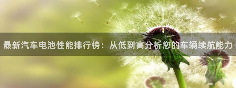 优发国际手机登录下载安装官网：最新汽车电池性能排行榜：从低到高分析您的车辆续航能力