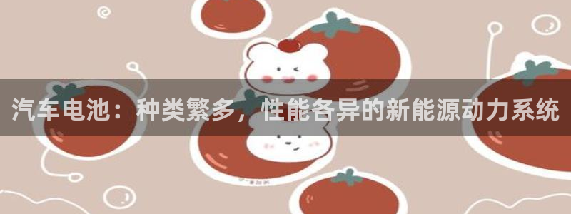 优发国际登录：汽车电池：种类繁多，性能各异的新能源动力系统