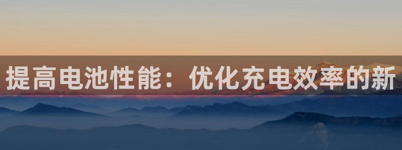 优发国际平台：提高电池性能：优化充电效率的新